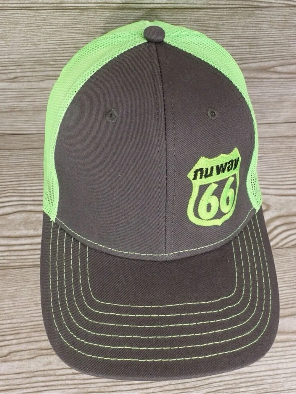 Kids Trucker Hat in Charcoal and Neon Green